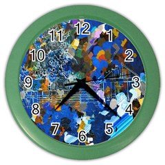 Abstract Farm Digital Art Color Wall Clocks by Nexatart