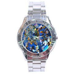 Abstract Farm Digital Art Stainless Steel Analogue Watch