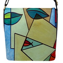 Abstract Art Face Flap Messenger Bag (s) by Nexatart