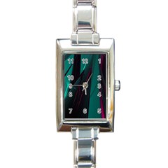 Abstract Green Purple Rectangle Italian Charm Watch by Nexatart