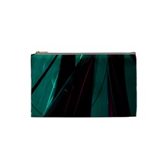 Abstract Green Purple Cosmetic Bag (small) 