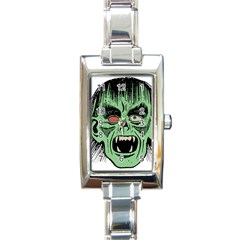 Zombie Face Vector Clipart Rectangle Italian Charm Watch by Nexatart