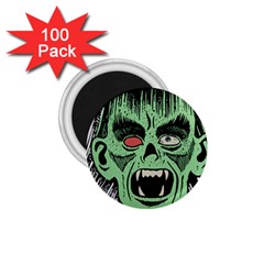 Zombie Face Vector Clipart 1 75  Magnets (100 Pack)  by Nexatart
