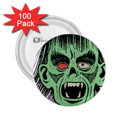 Zombie Face Vector Clipart 2 25  Buttons (100 Pack)  by Nexatart