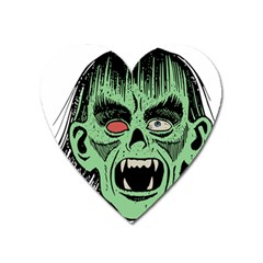 Zombie Face Vector Clipart Heart Magnet