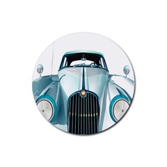 Oldtimer Car Vintage Automobile Rubber Coaster (round)  by Nexatart