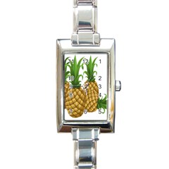 Pineapples Tropical Fruits Foods Rectangle Italian Charm Watch