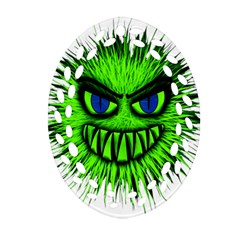 Monster Green Evil Common Ornament (oval Filigree) by Nexatart