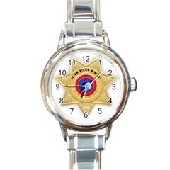 Sheriff S Star Sheriff Star Chief Round Italian Charm Watch by Nexatart