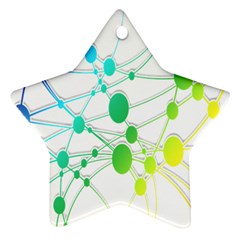 Network Connection Structure Knot Star Ornament (two Sides) by Nexatart
