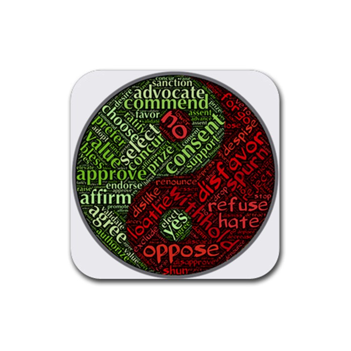 Tao Duality Binary Opposites Rubber Coaster (Square) 