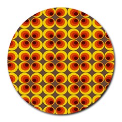 Seventies Hippie Psychedelic Circle Round Mousepads