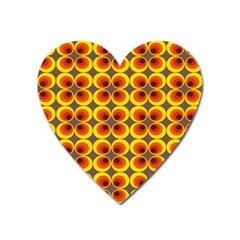Seventies Hippie Psychedelic Circle Heart Magnet by Nexatart