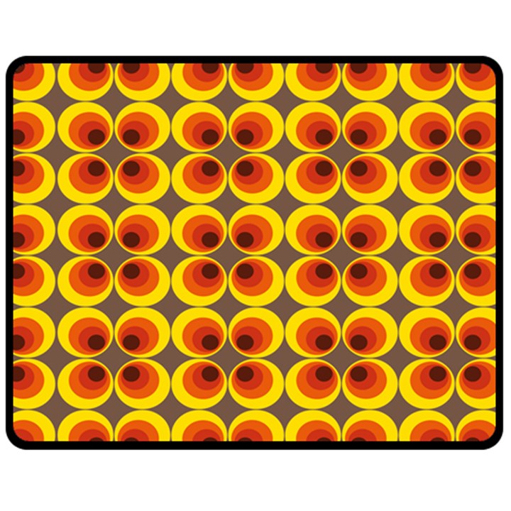 Seventies Hippie Psychedelic Circle Fleece Blanket (Medium) 