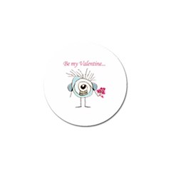 Valentine Day Poster Golf Ball Marker by dflcprints