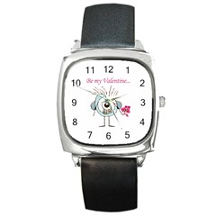 Valentine Day Poster Square Metal Watch by dflcprints