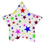 Stars Pattern Background Colorful Red Blue Pink Star Ornament (Two Sides) Front
