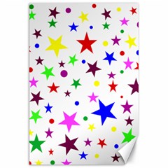 Stars Pattern Background Colorful Red Blue Pink Canvas 20  X 30  