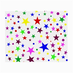 Stars Pattern Background Colorful Red Blue Pink Small Glasses Cloth (2-side) by Nexatart