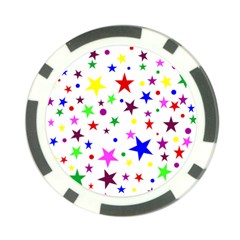 Stars Pattern Background Colorful Red Blue Pink Poker Chip Card Guard