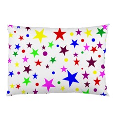 Stars Pattern Background Colorful Red Blue Pink Pillow Case (two Sides) by Nexatart