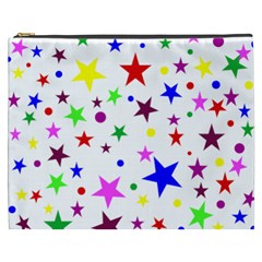 Stars Pattern Background Colorful Red Blue Pink Cosmetic Bag (xxxl)  by Nexatart
