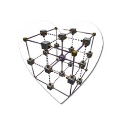 Grid Construction Structure Metal Heart Magnet