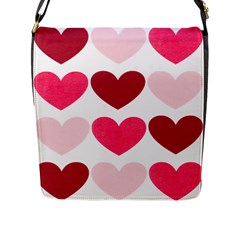 Valentine S Day Hearts Flap Messenger Bag (l)  by Nexatart