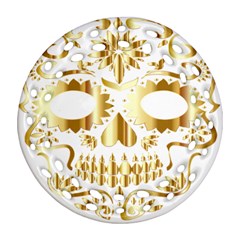 Sugar Skull Bones Calavera Ornate Ornament (round Filigree)
