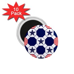 Patriotic Symbolic Red White Blue 1 75  Magnets (10 Pack)  by Nexatart