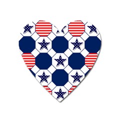 Patriotic Symbolic Red White Blue Heart Magnet by Nexatart
