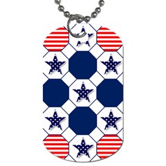 Patriotic Symbolic Red White Blue Dog Tag (two Sides) by Nexatart