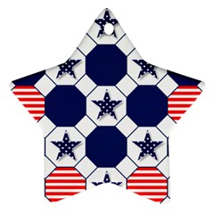 Patriotic Symbolic Red White Blue Star Ornament (two Sides)