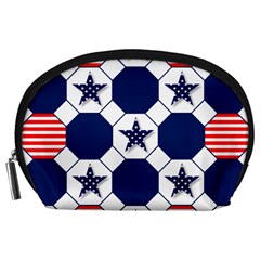 Patriotic Symbolic Red White Blue Accessory Pouches (large) 