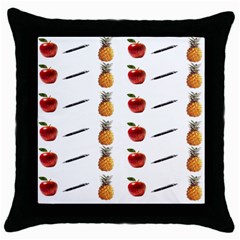 Ppap Pen Pineapple Apple Pen Throw Pillow Case (black) by Nexatart