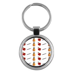 Ppap Pen Pineapple Apple Pen Key Chains (round)  by Nexatart