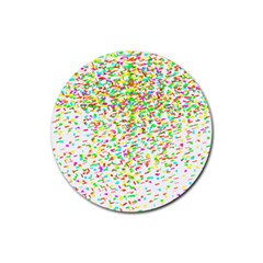 Confetti Celebration Party Colorful Rubber Coaster (round)  by Nexatart