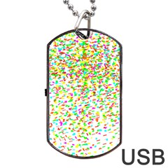 Confetti Celebration Party Colorful Dog Tag Usb Flash (one Side) by Nexatart