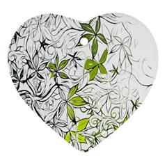 Floral Pattern Background Ornament (heart) by Nexatart