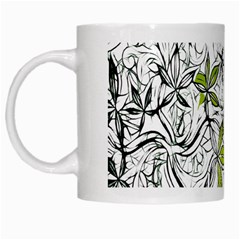 Floral Pattern Background White Mugs