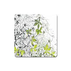 Floral Pattern Background Square Magnet