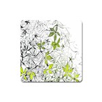 Floral Pattern Background Square Magnet Front