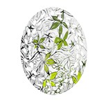 Floral Pattern Background Oval Filigree Ornament (Two Sides) Front