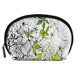 Floral Pattern Background Accessory Pouches (large) 