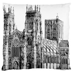 York Cathedral Vector Clipart Large Flano Cushion Case (two Sides) by Nexatart