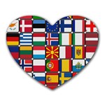 Europe Flag Star Button Blue Heart Mousepads Front