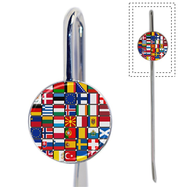 Europe Flag Star Button Blue Book Mark