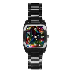 Abstract Rainbow Twirls Stainless Steel Barrel Watch by Nexatart