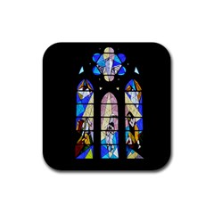 Art Church Window Rubber Coaster (Square) 