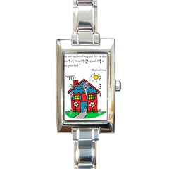 No School Greater    Rectangle Italian Charm Watch